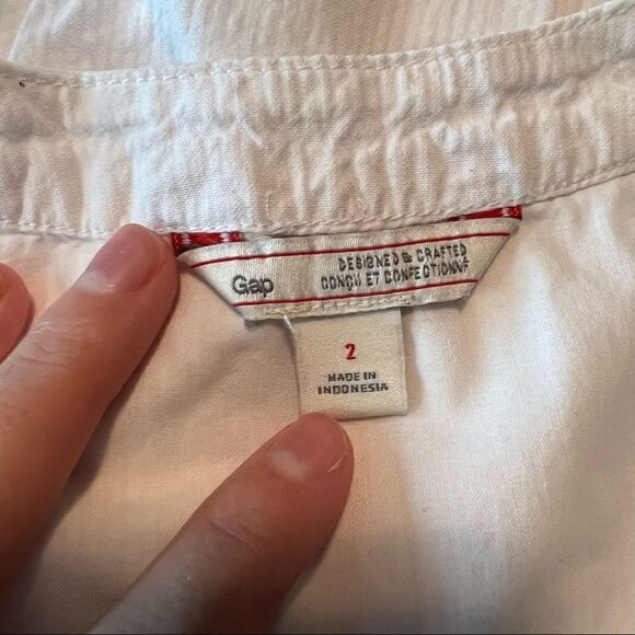 Gap white sleeveless dress with drawstring waist - Picture 5 of 13